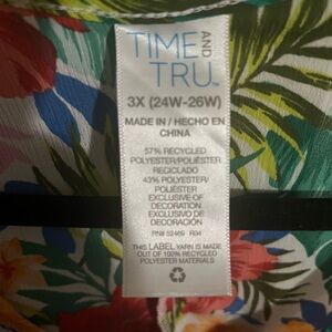 Time and Tru Floral Swim Coverup